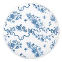 Élégant Roses et rubans bleus gravés Vintages