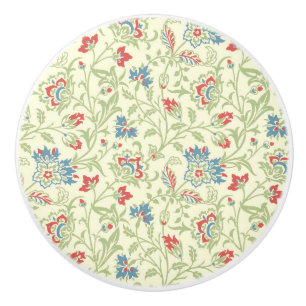 Bouton De Porte En Céramique Élégant William Morris Renaissance Floral