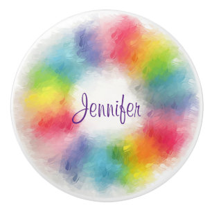 Bouton De Porte En Céramique Élégante écriture manuscrite moderne Modèle coloré