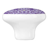 Bouton De Porte En Céramique Élégante Fleur pourpre Damas (Côté)