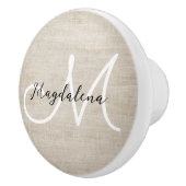 Bouton De Porte En Céramique Élégante texture de lin beige (Droite)