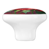 Bouton De Porte En Céramique Élégantes Roses Rouges (Côté)