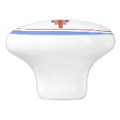 Bouton De Porte En Céramique Éléments Art déco en or rose & bleu (Côté)