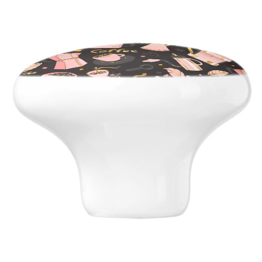 Bouton De Porte En Céramique Éléments café (Côté)