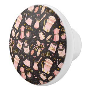 Bouton De Porte En Céramique Éléments café