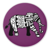 Bouton De Porte En Céramique Éléphant de Bohême (Devant)