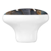 Bouton De Porte En Céramique Eléphant en floraison (Côté)