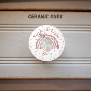 Bouton De Porte En Céramique Eléphant mignon arc-en-ciel