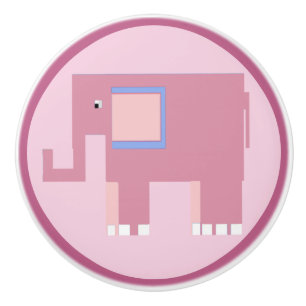 Bouton De Porte En Céramique Eléphant rose mignon