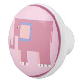 Bouton De Porte En Céramique Eléphant rose mignon (Droite)