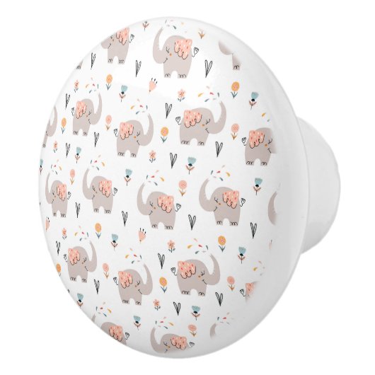 Bouton De Porte En Céramique Eléphants (Droite)