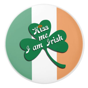 Bouton De Porte En Céramique Embrasse-moi Je suis irlandais