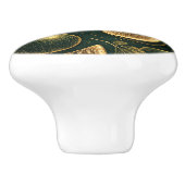 Bouton De Porte En Céramique Emerald Fig Planner Gold Botanical Accents Knob (Côté)