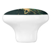 Bouton De Porte En Céramique Emerald Green et Gold abstrait (Côté)
