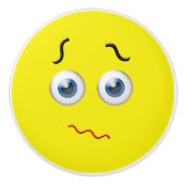 Bouton De Porte En Céramique Emoji du visage perplexe (Devant)
