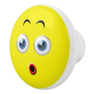 Bouton De Porte En Céramique Emoji du visage surpris