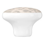 Bouton De Porte En Céramique Empreinte de léopard beige. (Côté)