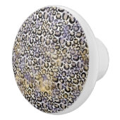 Bouton De Porte En Céramique Empreinte de léopard d'or violet (Droite)