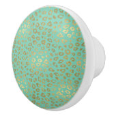 Bouton De Porte En Céramique Empreinte de léopard Ombre Monnaie Or (Droite)