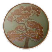 Bouton De Porte En Céramique Empreinte en chêne Tiroir Tirer Tirer Ceramic Knob (Devant)