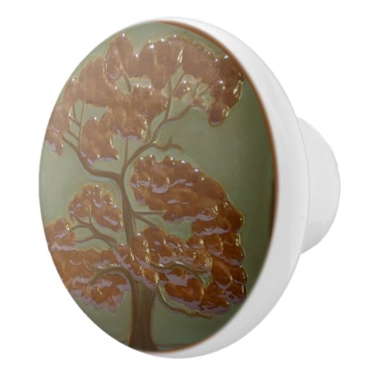 Bouton De Porte En Céramique Empreinte en chêne Tiroir Tirer Tirer Ceramic Knob (Droite)