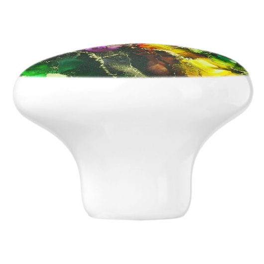 Bouton De Porte En Céramique Encre d'alcool psychédélique Peinture Abstraite (Côté)