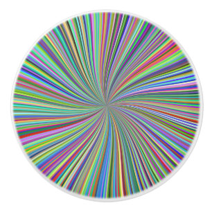 Bouton De Porte En Céramique Énergétique Colorful Ribbon Sunburst