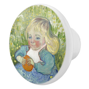 Bouton De Porte En Céramique Enfant avec orange, Vincent Van Gogh