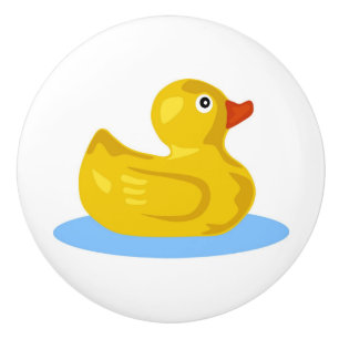 Bouton De Porte En Céramique Enfants mignons en caoutchouc de natation de jaune