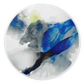 Bouton De Porte En Céramique Ephéméral - Bleu et gris (Devant)