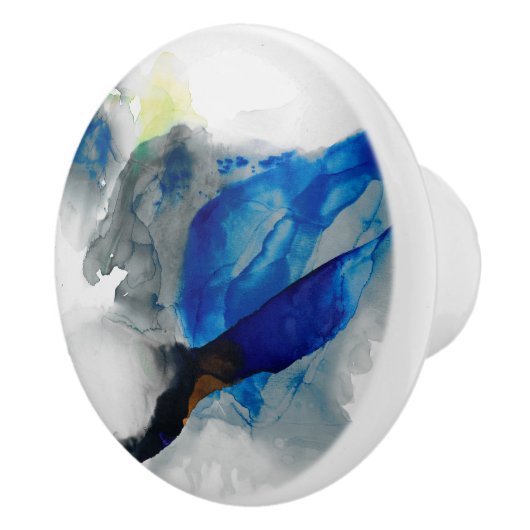 Bouton De Porte En Céramique Ephéméral - Bleu et gris (Droite)