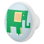 Bouton De Porte En Céramique Ephène vert sur support bleu clair (Droite)