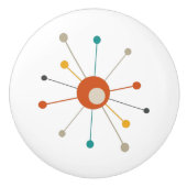 Bouton De Porte En Céramique Époque atomique colorée Début mi-siècle moderne (Devant)