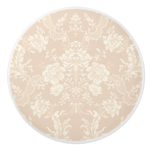 Bouton De Porte En Céramique Équipe romaine de Floral Damask