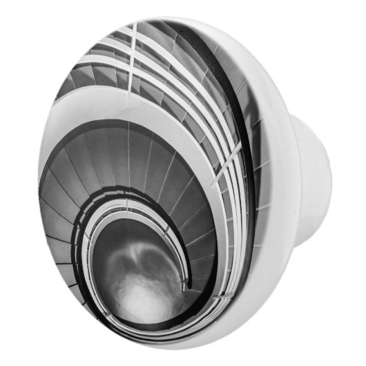 Bouton De Porte En Céramique Escalier circulaire BW (Droite)
