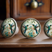 Bouton De Porte En Céramique Ethereal Hummingbird Dance Ceramic Knoth Pull