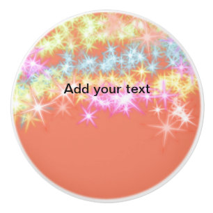 Bouton De Porte En Céramique Étoiles scintillantes rouges bleues vertes simples
