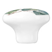 Bouton De Porte En Céramique Eucalyptus aquarelle verdure (Côté)