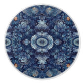 Bouton De Porte En Céramique Explosion de Denim (Devant)