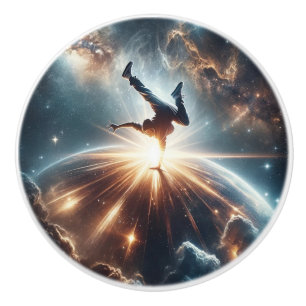 Bouton De Porte En Céramique Explosion de rupture galactique dans l'espace prof