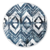 Bouton De Porte En Céramique Extraction d'Indigo - Géométrique (Devant)