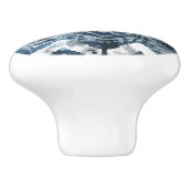 Bouton De Porte En Céramique Extraction d'Indigo - Géométrique (Côté)