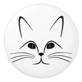 BOUTON DE PORTE EN CÉRAMIQUE FACE CAT (Devant)