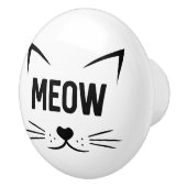 Bouton De Porte En Céramique Face de chat Meow (Droite)