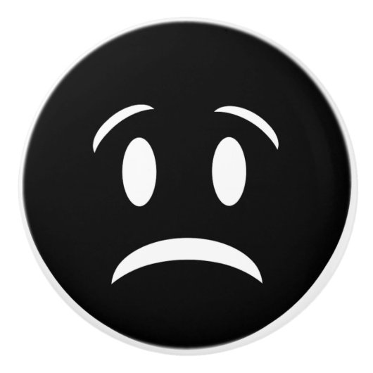 BOUTON DE PORTE EN CÉRAMIQUE FACE DE FROWNIE (Devant)