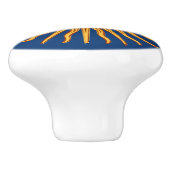 Bouton De Porte En Céramique Face de soleil jaune céleste sur bleu Élégant (Côté)