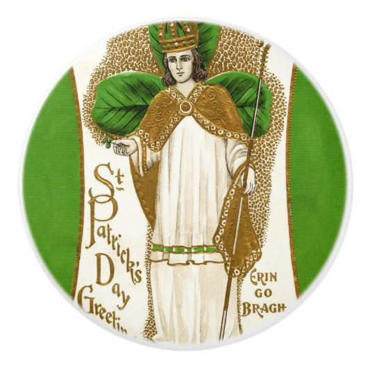 Bouton De Porte En Céramique Falln Saint Patrick (Devant)