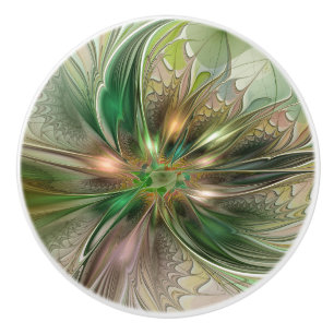 Bouton De Porte En Céramique Fantaisie Abstraite Moderne Colorée Fractale