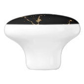 Bouton De Porte En Céramique Faux Marbre Noir Or (Côté)
