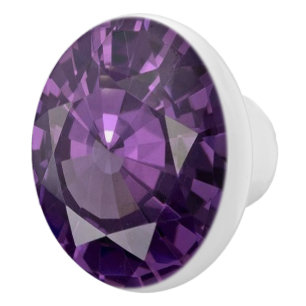 Bouton De Porte En Céramique Faux Purple Diamond Ceramic Knox/Pull